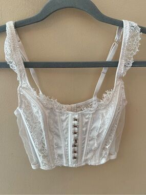 Victoria Secret white corset style lingerie top size XS